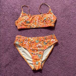 SHEIN Orange Floral Bikini Set